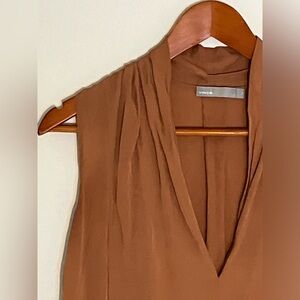 VINCE 100% Silk Pink Umber Sleeveless Top/Blouse Women Size XS